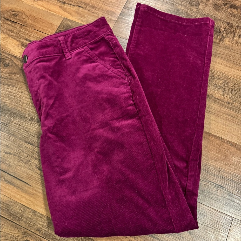 Jones New York Womens 12 Purple Soft Thin Corduroy Pants With Pockets EUC